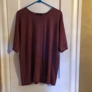 Pendleton Linen Short Sleeves Shirt Women’s X-Large Burgundy Crew Neck